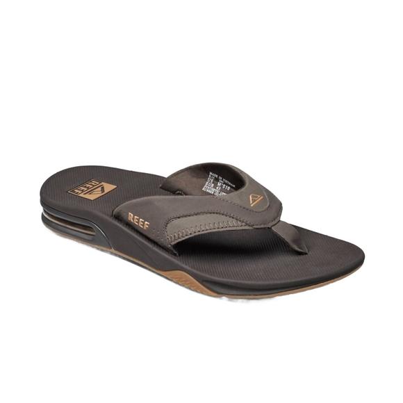NEW REEF men's fanning sandal in brown/gum - Picture 1 of 3
